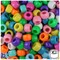 BeadTin Bright Mix Opaque 9mm Barrel Plastic Pony Beads (500pcs)